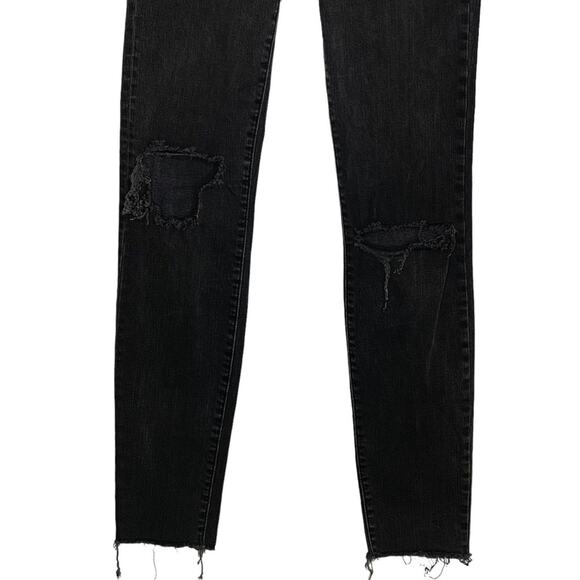 Madewell 9” High Rise Skinny Jeans Black Distressed 5 working Pockets Si… - Picture 4 of 8